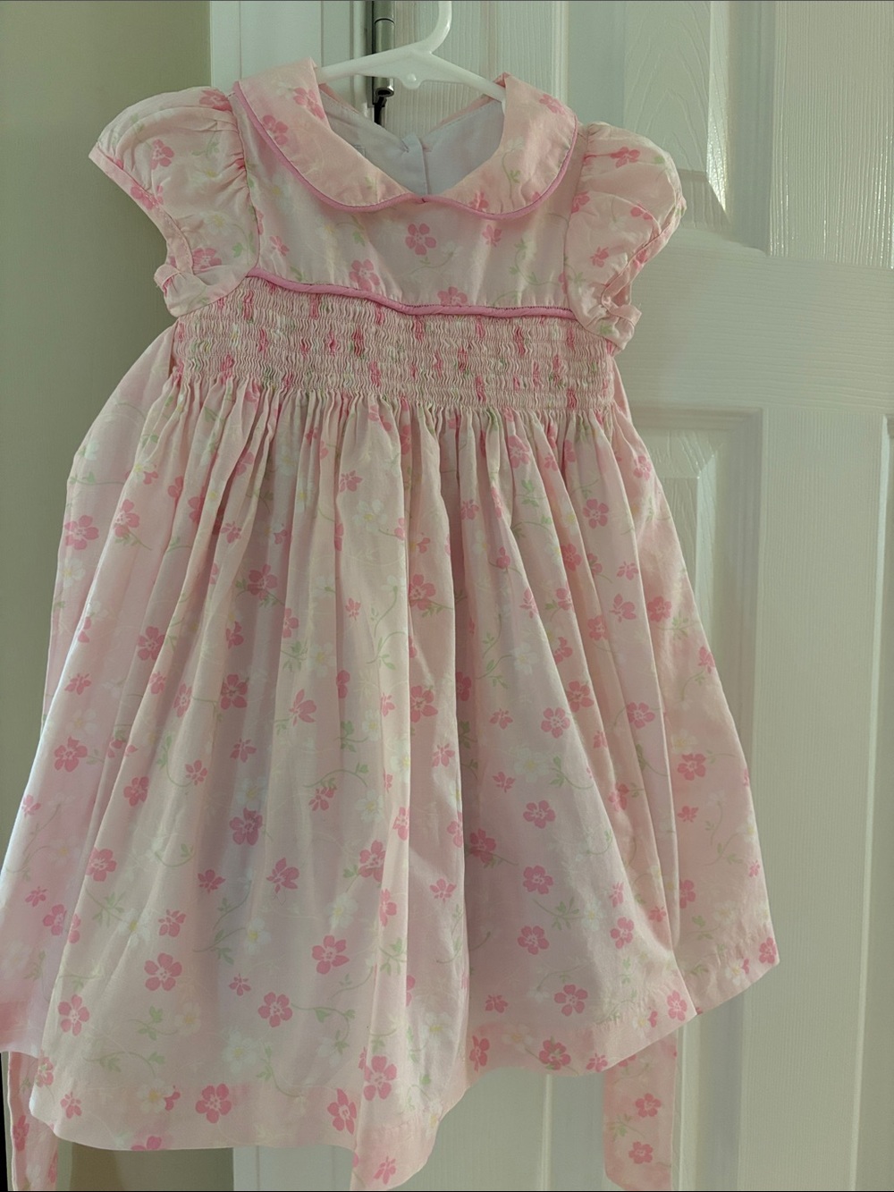 Pink Floral Smocked Baby Dress